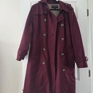 Women's Burgundy Trench Coat